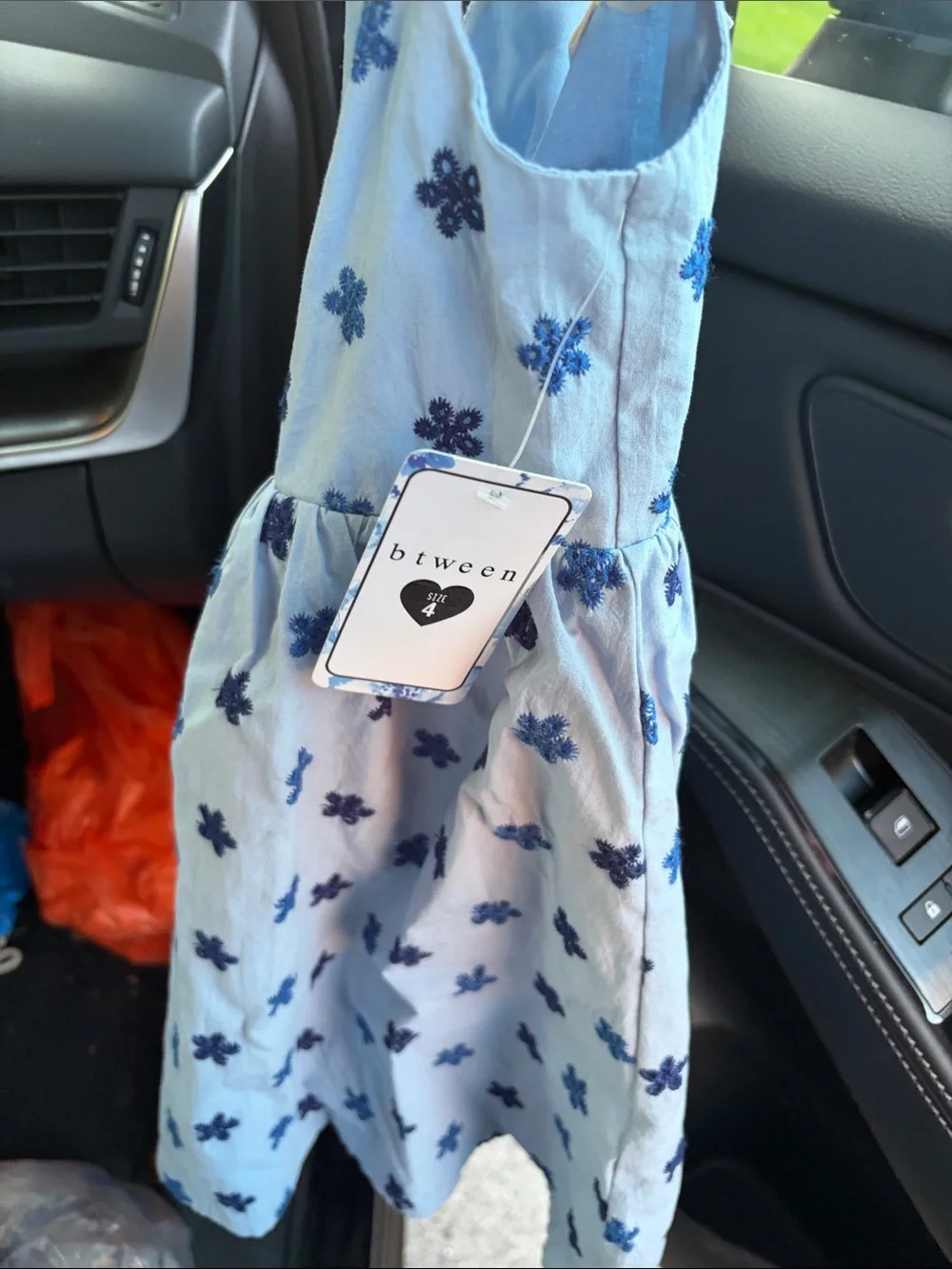 Light Blue Girls Floral Sundress with Ruffled Straps